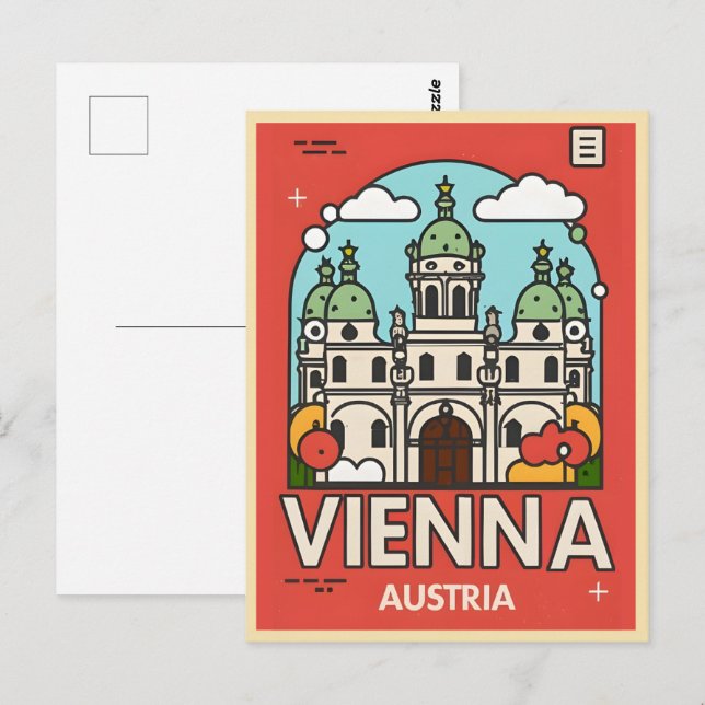 Carte Postale Retro Historique Vienne ville Autriche cadeaux sky (Devant / Derrière)