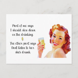 Carte postale Retro Housewoman Funny Citation