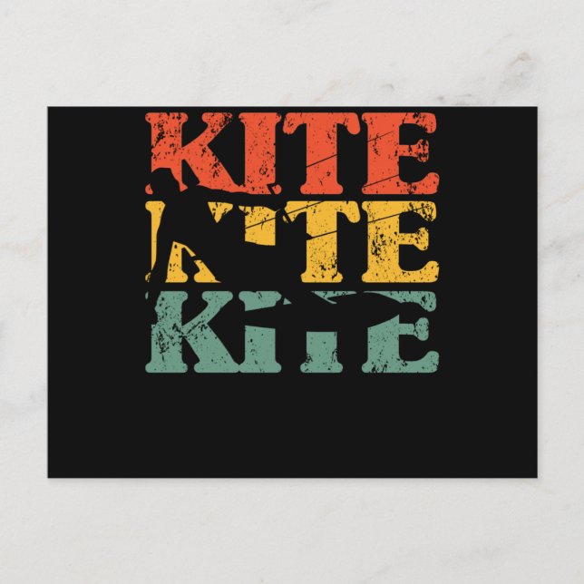 Carte Postale Rétro Kite Vintage surf Vent de l'eau surfer (Devant)
