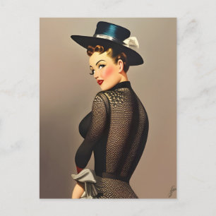 Carte postale Retro Lady
