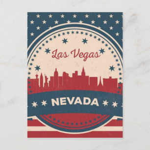 Carte Postale Retro Las Vegas Skyline