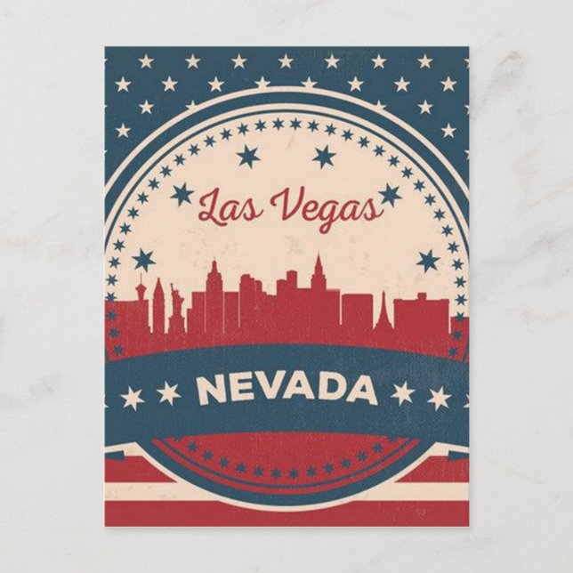 Carte Postale Retro Las Vegas Skyline (Devant)
