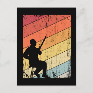 Carte Postale Retro Lecteur Bassoon Cadeaux Jazz Musique Basson