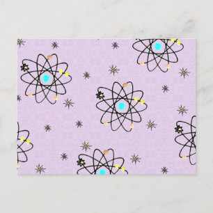 Carte Postale Retro les années 50 Atomic Print Lavender Vêtement