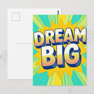 Carte Postale Rétro lettrage rêve grand texte