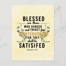Carte Postale Retro Matthew 5:6 Daisis Aquarelle