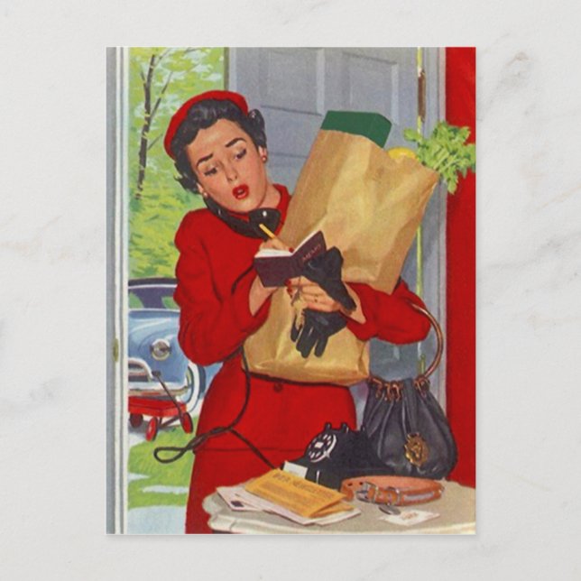 Carte Postale Retro Mode du milieu du siècle (Devant)