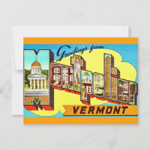 Carte Postale Rétro Montpelier Vermont 