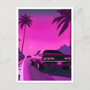 Carte postale rétro néon vaporwave des années 80