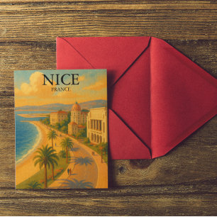 Carte Postale Retro Nice France Promenade de la Côte d'Azur