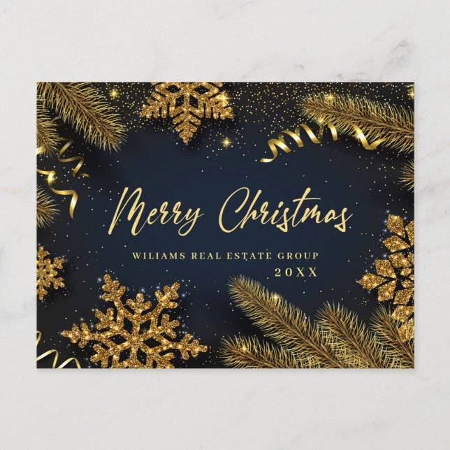 Carte Postale Rétro Noël Fête de Noël Accueil d'entreprise (Devant)
