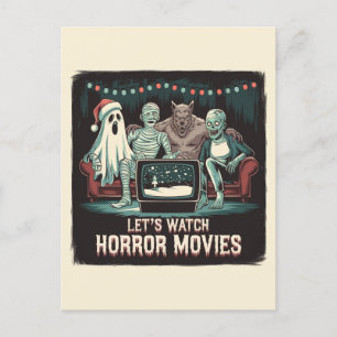 Carte Postale Rétro Noël Horreur Movies amis