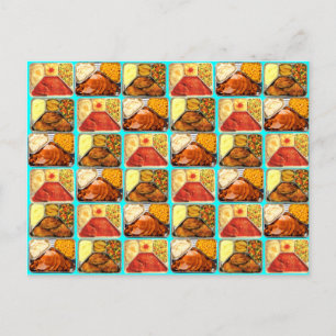 Carte Postale Retro Nouveautés TV Dinners Plateaux