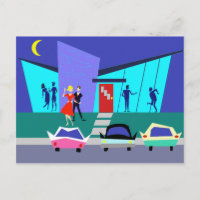 Carte postale Retro Open House Party