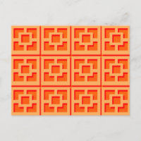 Carte postale Retro Orange Trellis