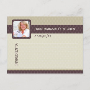 Carte Postale Retro Ovals Photo Recipe Cards - Ash