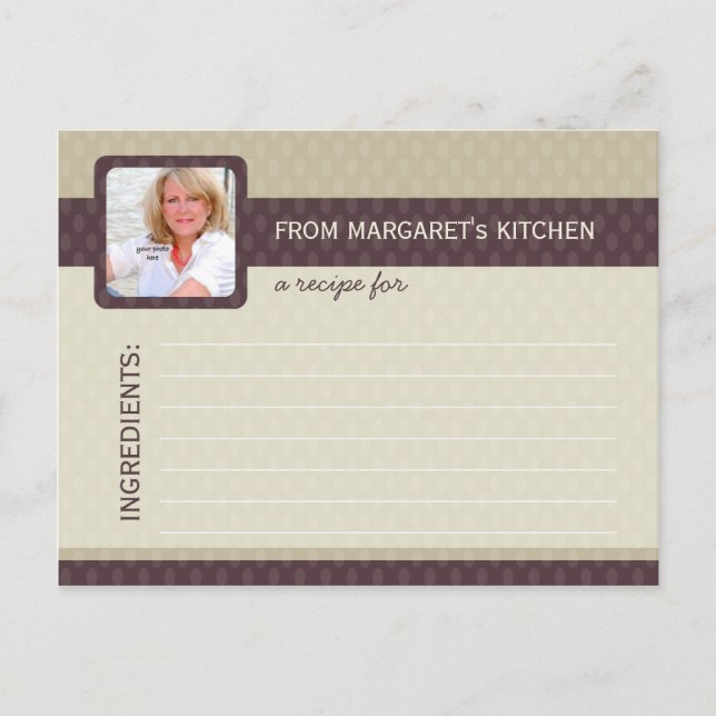 Carte Postale Retro Ovals Photo Recipe Cards - Ash (Devant)