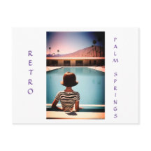 Carte postale Retro Palm Springs Poolside Personna