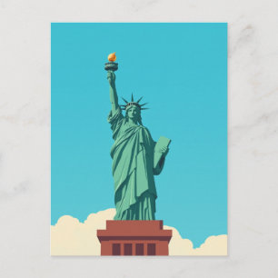 Carte Postale Rétro Patriotique New York City Statue de la Liber