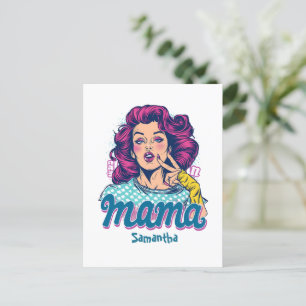 Carte postale Retro Personnalisée Mama Pop Art (11