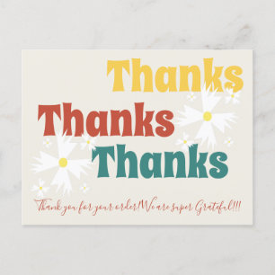 Carte Postale Rétro Petite Entreprise Daisy Groovy Merci 