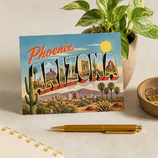 Carte Postale Rétro Phoenix Arizona