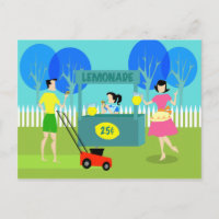 Carte Postale Retro pour Enfants Lemonade Stand