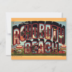 Carte Postale Retro Rehoboth Beach 