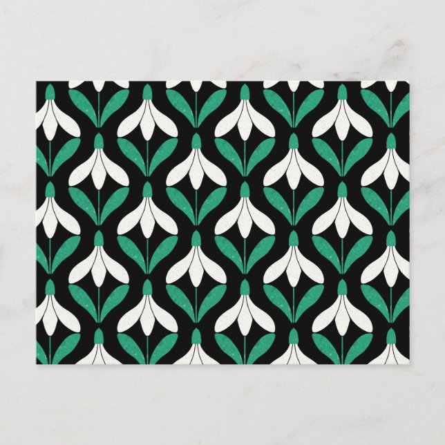 Carte Postale Retro Scandi motif de neige moderne du milieu du s (Devant)