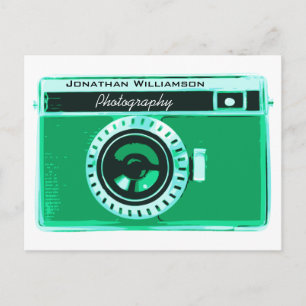 Carte Postale Retro Seafoam Green Camera Photographie Entreprise