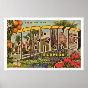 Carte postale Retro Secarry Floride Impression