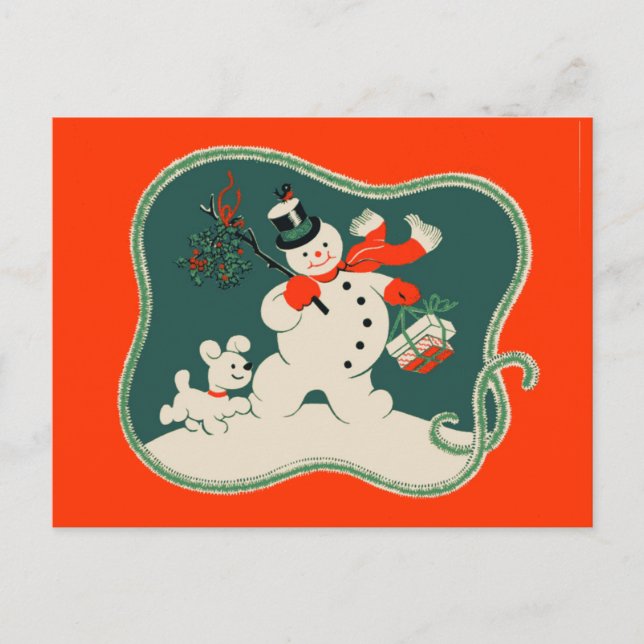 Carte Postale Retro Snowman (Devant)