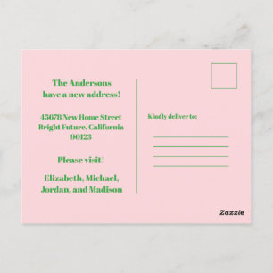 Carte Postale Retro Spring Floral Nouvelle adresse