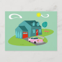 Carte postale Retro Suburban House