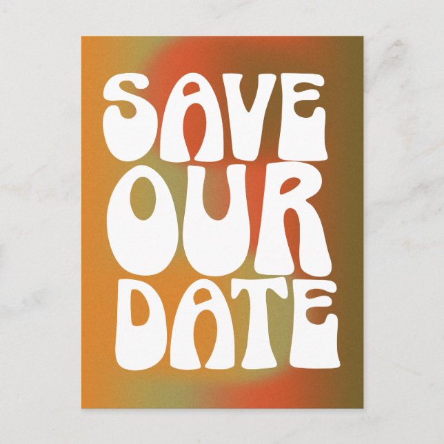 Carte Postale Retro Super Orange Trendy Gradient Enregistrer La  (Devant)