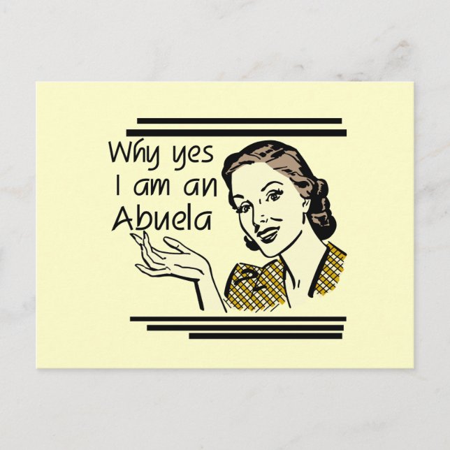 Carte Postale Rétro T-shirts et cadeaux d'Abuela (Devant)