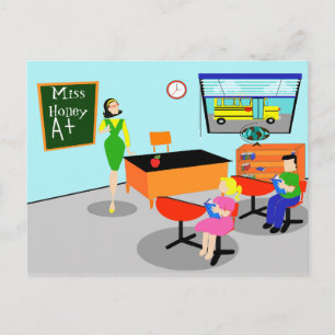 Carte postale Retro Teacher