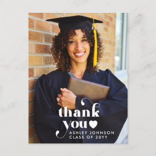 Carte Postale Retro Typographie Merci Graduation Photo