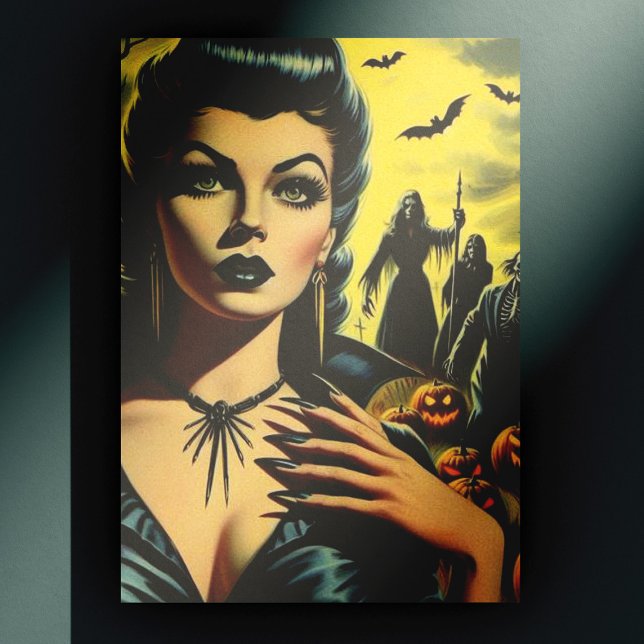 Carte Postale Retro Vampire Girl (Créateur téléchargé)