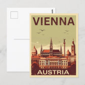 Carte Postale Retro Vienna City Autriche cadeaux skyline