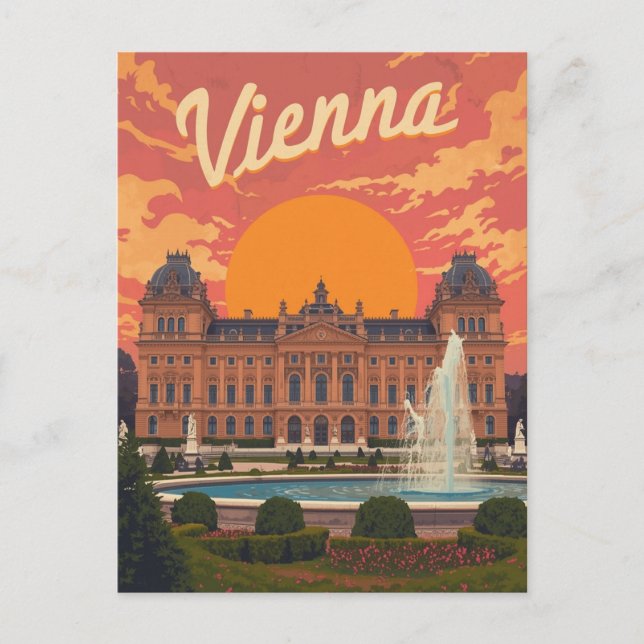 Carte Postale Retro Vienna Travel (Devant)