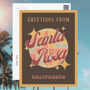 Carte postale rétro vintage de la ville de Santa R