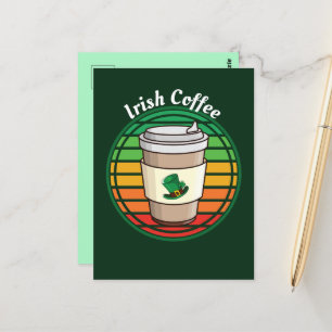Carte Postale Retro Vintage Irish Coffee Hot Drink to Go