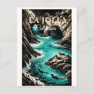 Carte Postale Retro Vintage La Jolla California Travel Postcard
