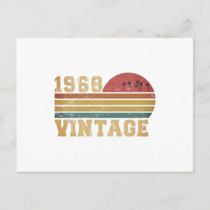 Carte Postale Retro Vintage Sunset 1968 Anniversaire