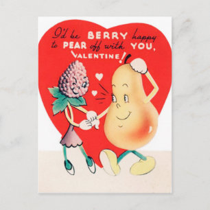 Carte postale Retro Vintage Valentine Berry et Pea