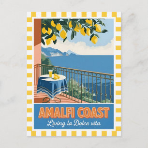 Carte Postale Rétro Voyage Côte Amalfitaine Italie Paysage