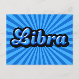 Carte Postale Rétro Zodiac Libra