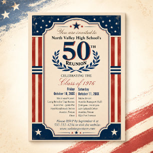 Carte Postale Rétunion de la 50e classe Americana rouge, blanc e