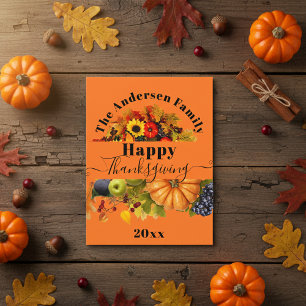 Carte Postale Réunion de famille de Thanksgiving pour la récolte